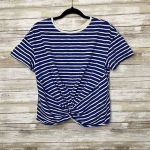 3 for $10! a new day stripe front knot tee size medium